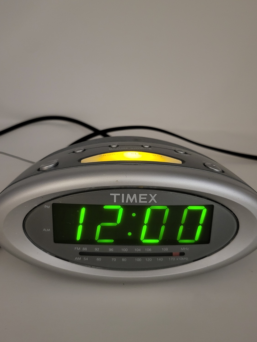 Timex Digital Alarm Clock - Silver with Green Display